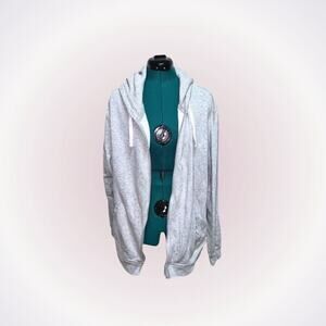 H&M relaxed fit gray hoodie zip front jacket | Sz XXL